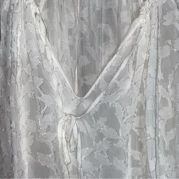 Zara White Sheer Floral Blouse - Picture 3 of 6